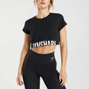 Gymshark Fraction Crop Top - Black - XS